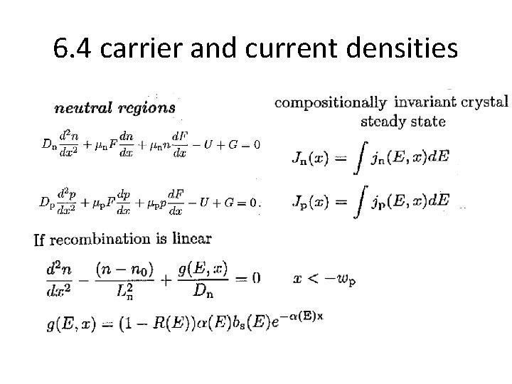 6. 4 carrier and current densities 