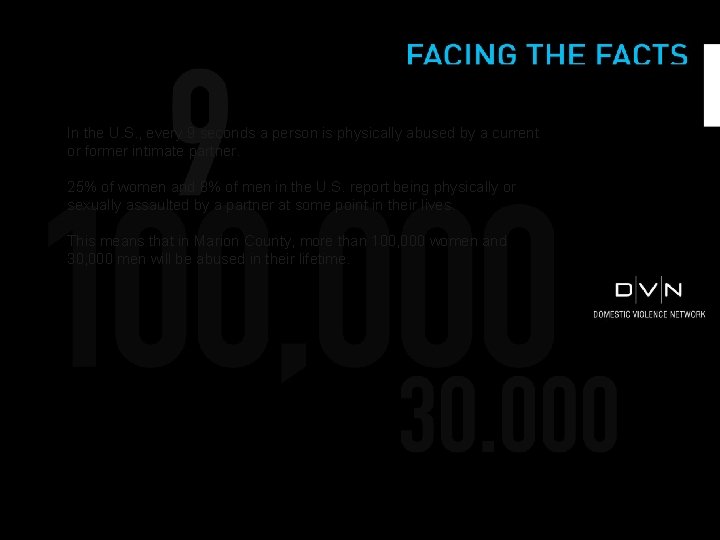 In the U. S. , every 9 seconds a person is physically abused by