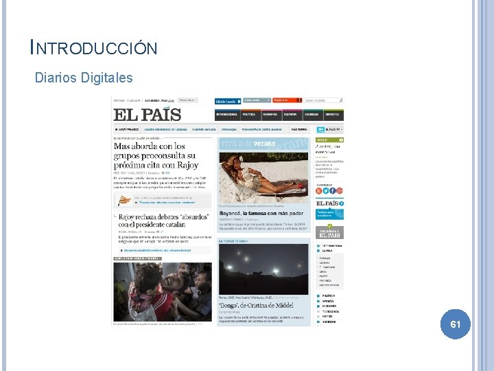 INTRODUCCIÓN Diarios Digitales 61 