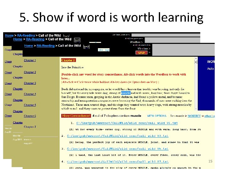 5. Show if word is worth learning 15 