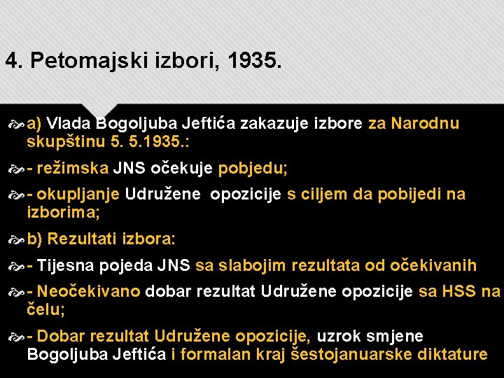 4. Petomajski izbori, 1935. a) Vlada Bogoljuba Jeftića zakazuje izbore za Narodnu skupštinu 5.