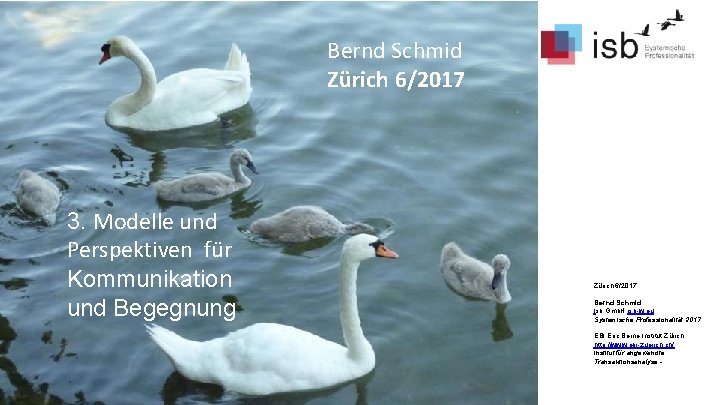 Mein aktueller Kontext. Bernd Schmid Zürich 6/2017 3. Modelle und Perspektiven für Kommunikation und