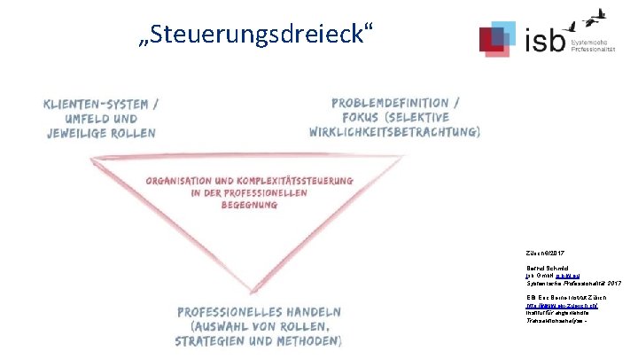 „Steuerungsdreieck“ Zürich 6/2017 Bernd Schmid Isb Gmb. H isb-w. eu Systemische Professionalität 2017 EBI