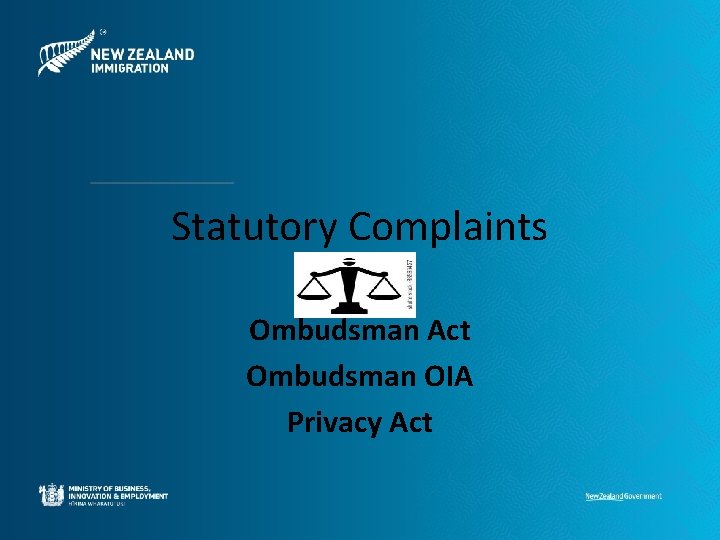 Statutory Complaints Ombudsman Act Ombudsman OIA Privacy Act 