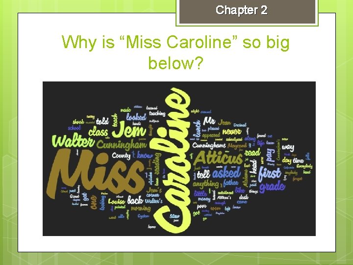 Chapter 2 Why is “Miss Caroline” so big below? 