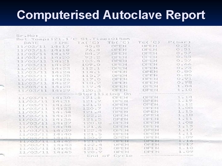 Computerised Autoclave Report 