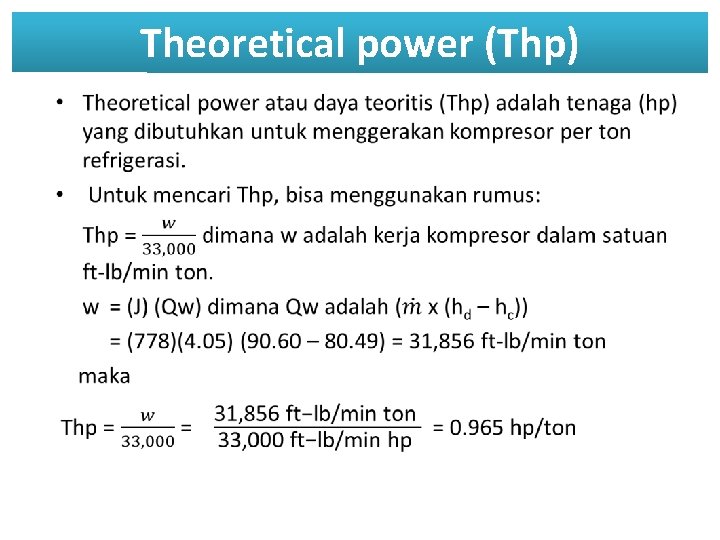 Theoretical power (Thp) • 
