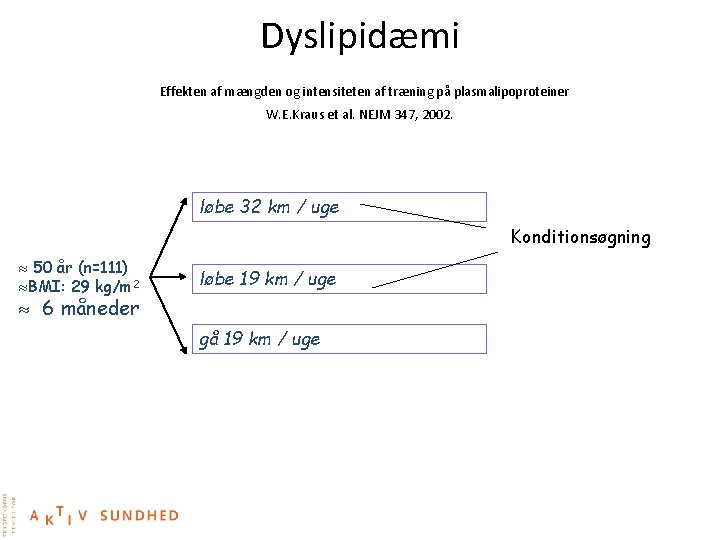  Dyslipidæmi Effekten af mængden og intensiteten af træning på plasmalipoproteiner W. E. Kraus