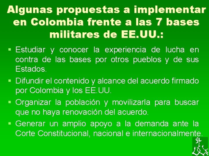 Algunas propuestas a implementar en Colombia frente a las 7 bases militares de EE.