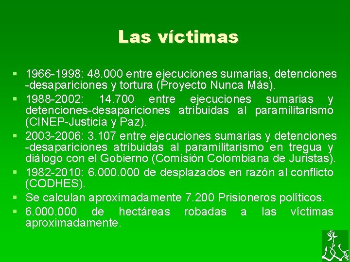 Las víctimas 1966 -1998: 48. 000 entre ejecuciones sumarias, detenciones -desapariciones y tortura (Proyecto