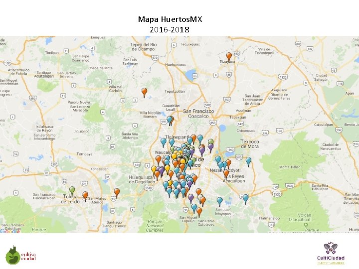 Mapa Huertos. MX 2016 -2018 