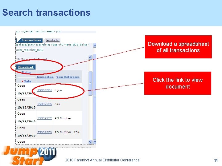 Search transactions Download a spreadsheet of all transactions Click the link to view document