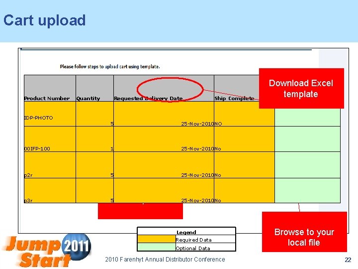 Cart upload Product Number IDP-PHOTO Quantity Requested Delivery Date Ship Complete Download Excel template