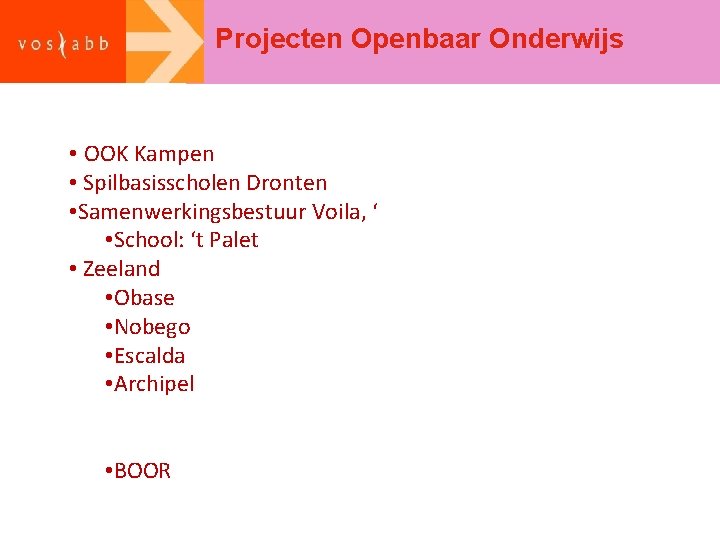 Projecten Openbaar Onderwijs • OOK Kampen • Spilbasisscholen Dronten • Samenwerkingsbestuur Voila, ‘ •