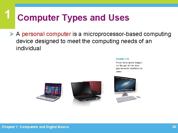 1 Computer Types and Uses Ø A personal computer is a microprocessor-based computing device