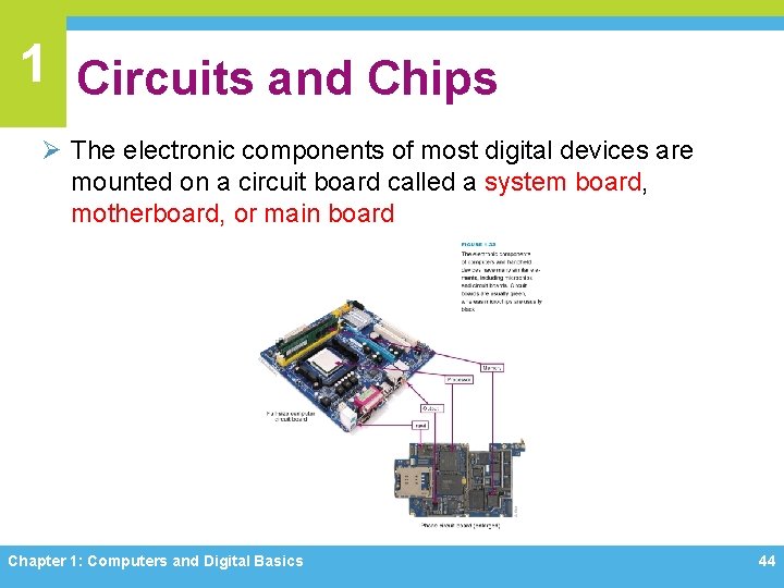 1 Circuits and Chips Ø The electronic components of most digital devices are mounted