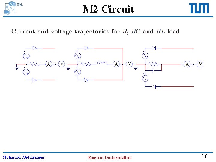 M 2 Circuit Mohamed Abdelrahem Exercise: Diode rectifiers. 17 