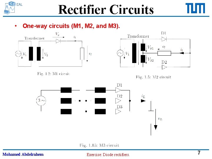 Rectifier Circuits • One-way circuits (M 1, M 2, and M 3). Mohamed Abdelrahem
