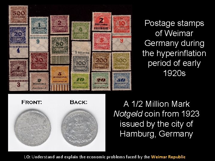 Postage stamps of Weimar Germany during the hyperinflation period of early 1920 s A