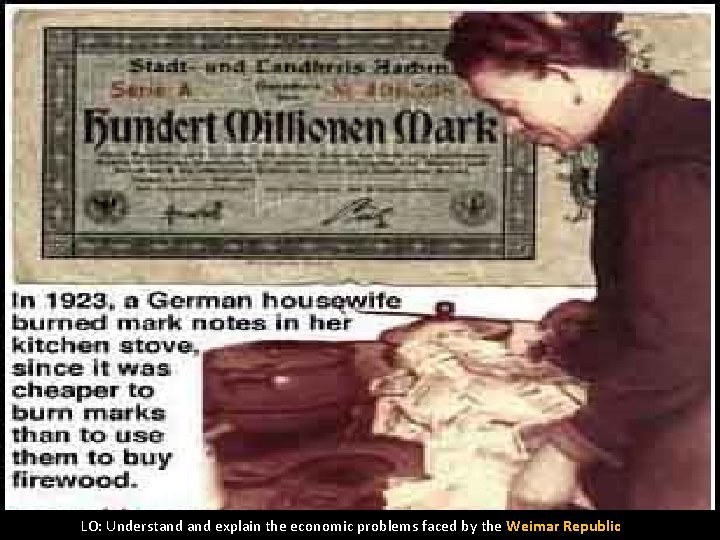 LO: Understand explain the economic problems faced by the Weimar Republic 