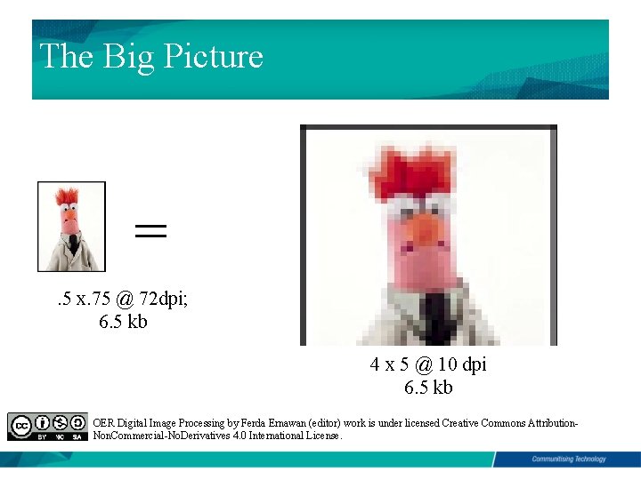 The Big Picture =. 5 x. 75 @ 72 dpi; 6. 5 kb 4