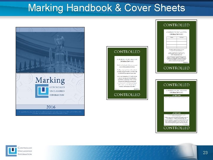 Marking Handbook & Cover Sheets 23 