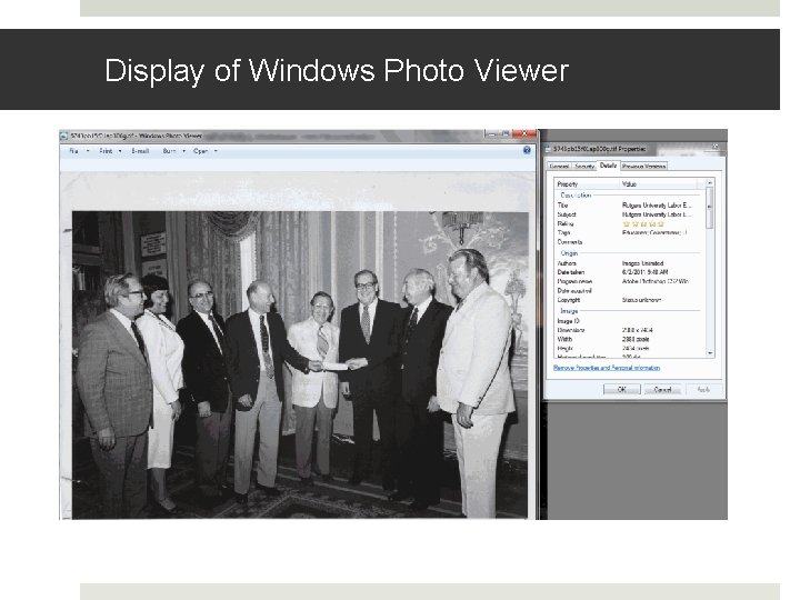 Display of Windows Photo Viewer 