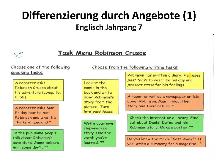 Differenzierung durch Angebote (1) Englisch Jahrgang 7 