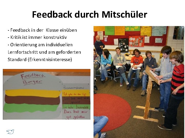 Feedback durch Mitschüler - Feedback in der Klasse einüben - Kritik ist immer konstruktiv