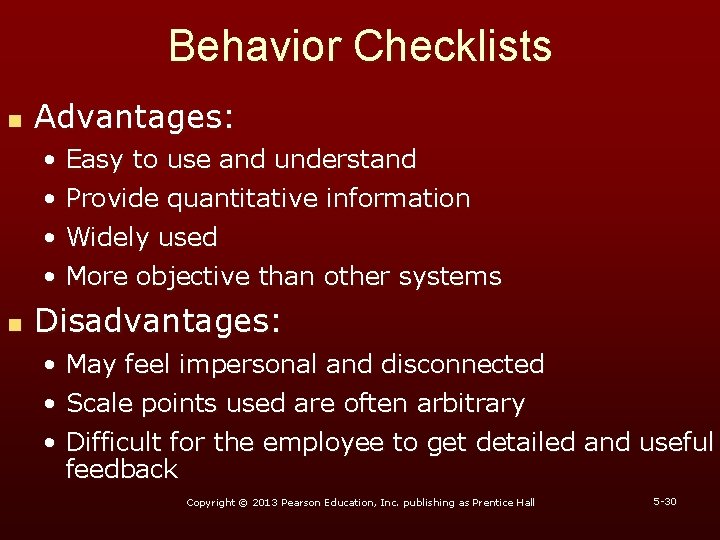 Behavior Checklists n Advantages: • Easy to use and understand • Provide quantitative information