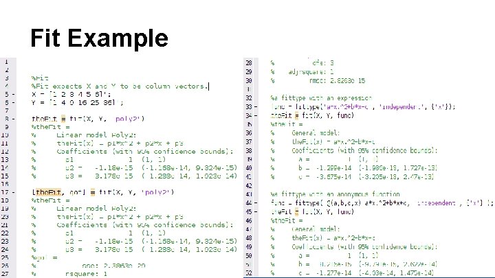 Fit Example Fit Example