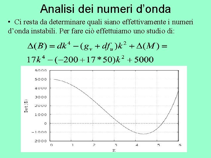 Analisi dei numeri d’onda • Ci resta da determinare quali siano effettivamente i numeri
