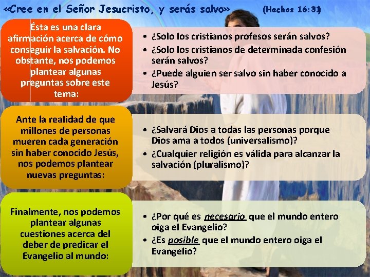  «Cree en el Señor Jesucristo, y serás salvo» (Hechos 16: 31) Ésta es