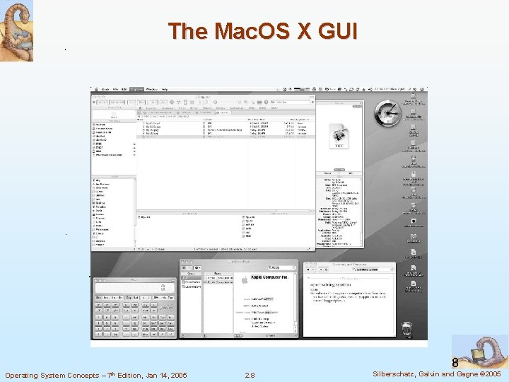 The Mac. OS X GUI 8 Operating System Concepts – 7 th Edition, Jan