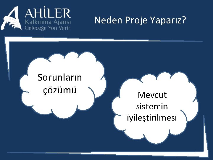 Neden Proje Yaparız? Sorunların çözümü Mevcut sistemin iyileştirilmesi 