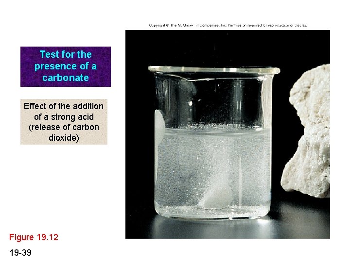 Test for the presence of a carbonate Effect of the addition of a strong Test for the presence of a carbonate Effect of the addition of a strong