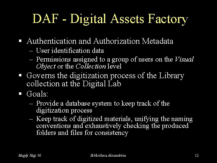 DAF - Digital Assets Factory § Authentication and Authorization Metadata – User identification data