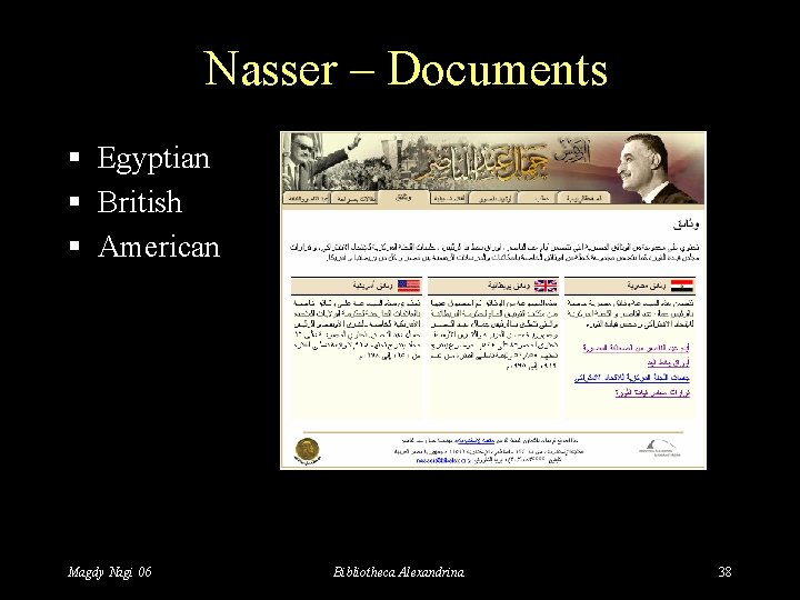 Nasser – Documents § Egyptian § British § American Magdy Nagi 06 Bibliotheca Alexandrina