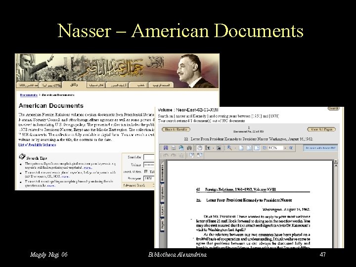 Nasser – American Documents Magdy Nagi 06 Bibliotheca Alexandrina 47 