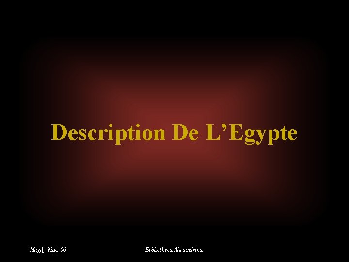 Description De L’Egypte Magdy Nagi 06 Bibliotheca Alexandrina 