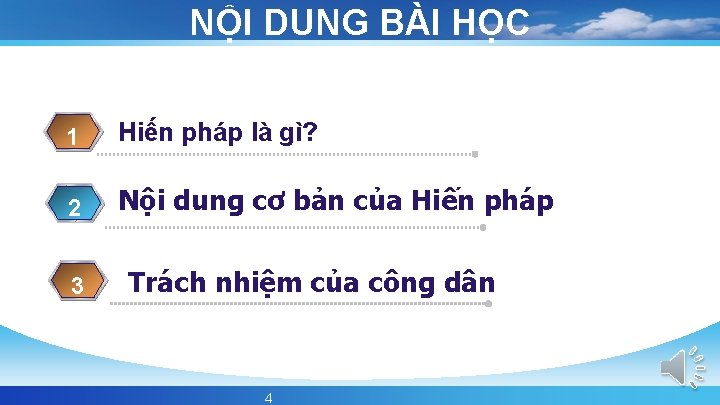 NỘI DUNG BÀI HỌC 1 Hiến pháp là gì? 2 Nội dung cơ bản