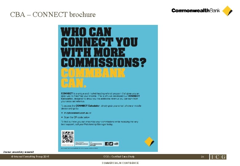 CBA – CONNECT brochure Source: secondary research © Internal Consulting Group 2015 CCS –