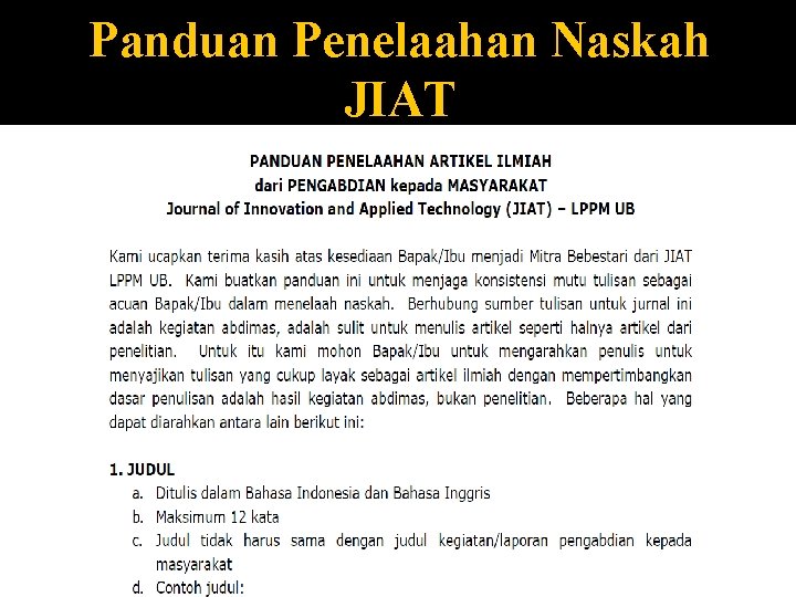 Panduan Penelaahan Naskah JIAT 