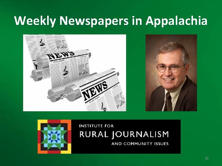 Weekly Newspapers in Appalachia 30 