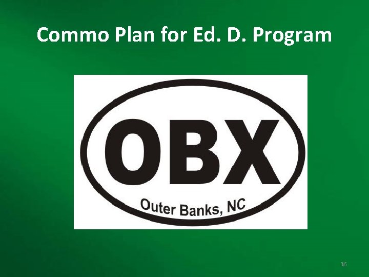Commo Plan for Ed. D. Program 36 