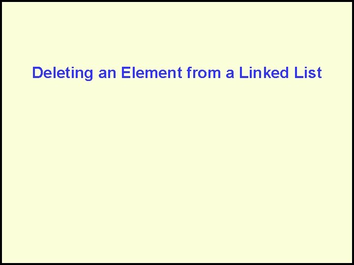 Deleting an Element from a Linked List 