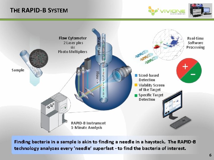 THE RAPID-B SYSTEM Flow -> Sample Real-time Software Processing Sheath Fluid Flow Cytometer 2