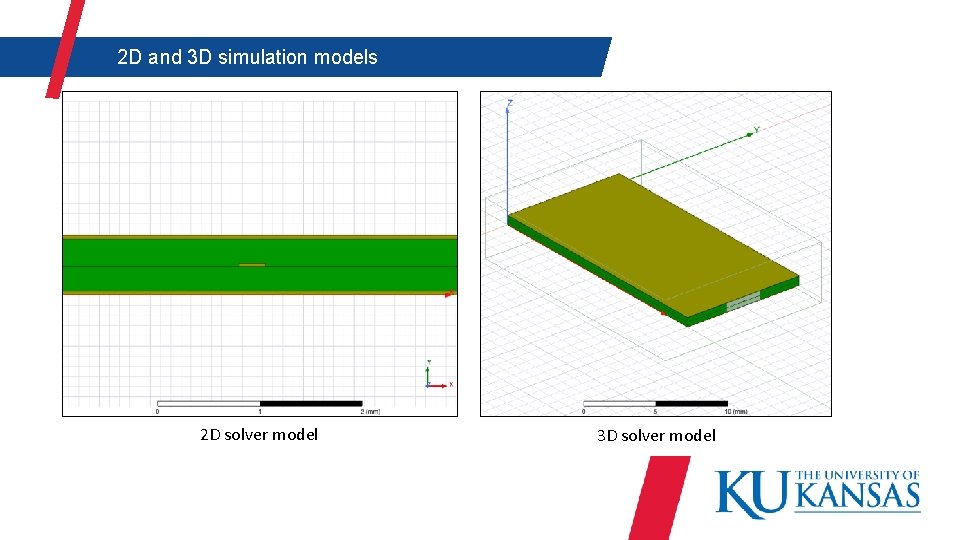  2 D and 3 D simulation models 2 D solver model 3 D