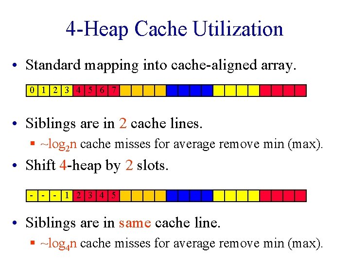4 -Heap Cache Utilization • Standard mapping into cache-aligned array. 0 1 2 3