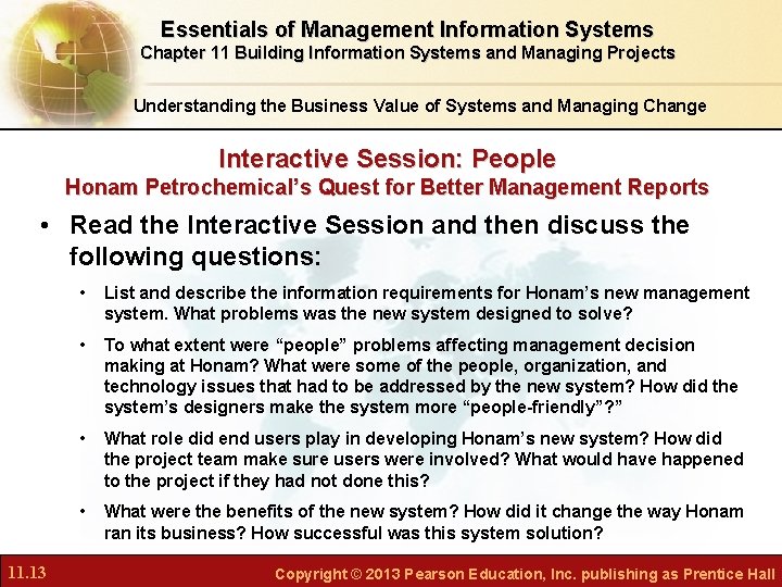 Essentials of Management Information Systems Chapter 11 Building Information Systems and Managing Projects Understanding